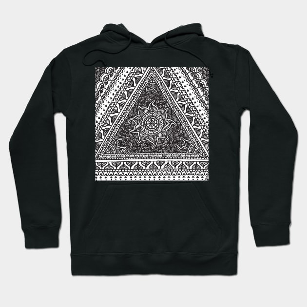 Triangle Henna Flower Hoodie by HLeslie Design